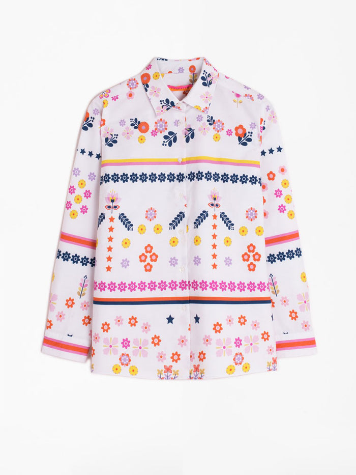 Vilagallo Irina Shirt White & Pink Floral