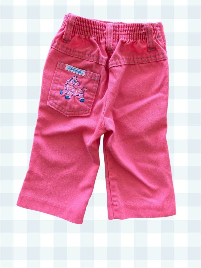 Vintage Garanimals 1980s Pink Embroidered Zebra Pants 3-6 Months - Deer Creek Mercantile