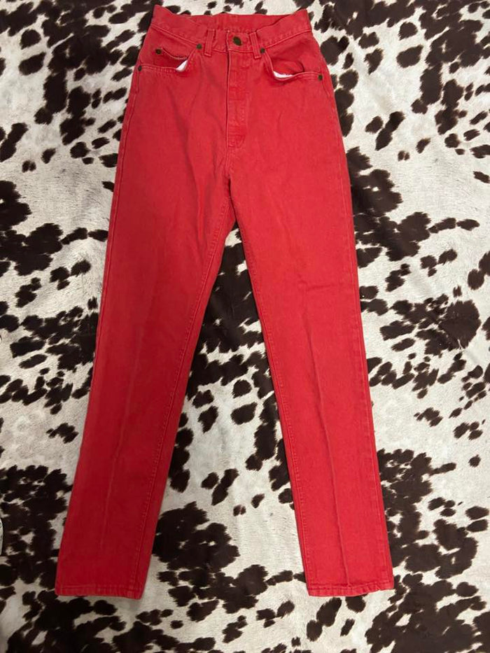 Vintage Lee Women's Denim Jeans Red *Waist Size 24” - Deer Creek Mercantile