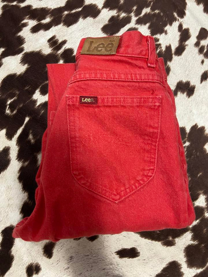 Vintage Lee Women's Denim Jeans Red *Waist Size 24” - Deer Creek Mercantile