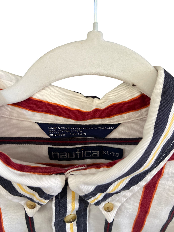 Vintage Nautica 90s Striped Button Up Shirt *Size XL - Deer Creek Mercantile