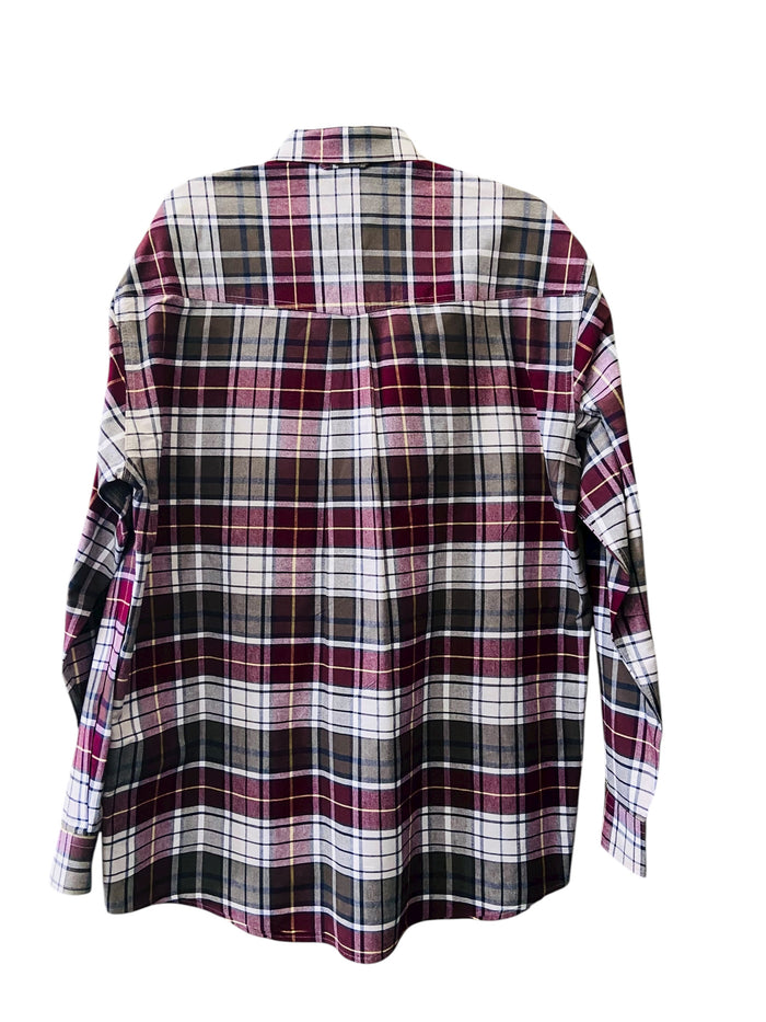 Vintage Roper 1990s Plaid Maroon & Green Western Shirt *Size LT - Deer Creek Mercantile