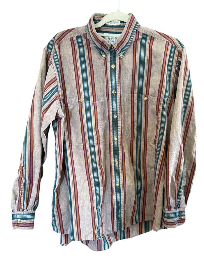 Vintage Sears & Roebuck Striped Button Up Shirt *Size Large - Deer Creek Mercantile
