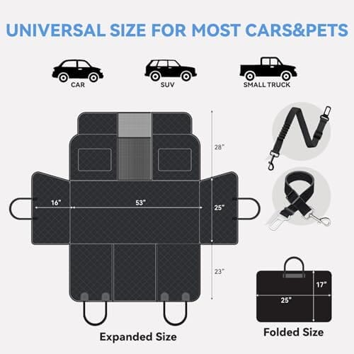 Waterproof Back Seat Extender for Dogs Travel Pet Clever