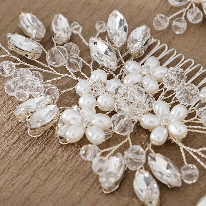 Wedding Hair Comb Pearl Forest Bride Hair Accessories Set of 3 734482274608 - COCOMELODY