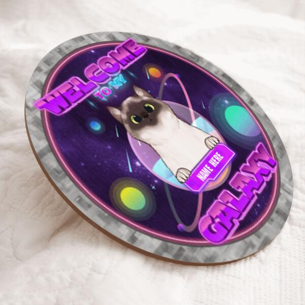 Welcome To Our Galaxy - Personalized Cat Door Sign