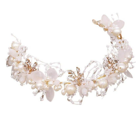 White bridal pearl Headpieces wedding accessories 609189851037 - COCOMELODY