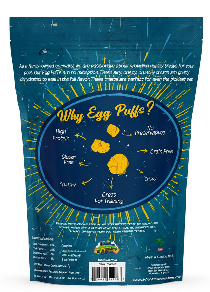 Wild Meadow Farms Egg Puffs Cheddar Cheese Flavor Dog Treats
