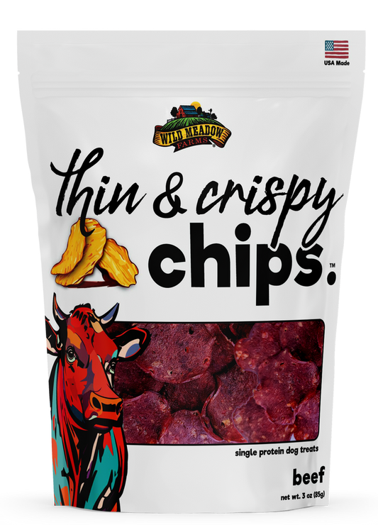Wild Meadow Farms Thin & Crispy Chips - Beef Dog Treats