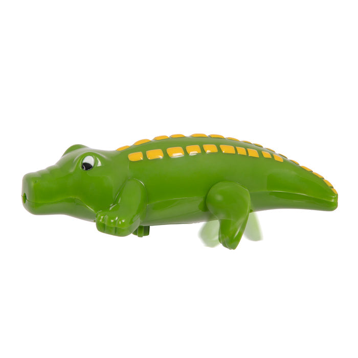 4 animal bath toys, a turtle, crocodile, fish, and whale.