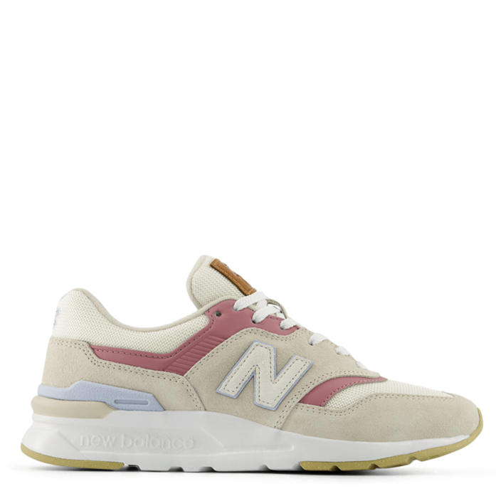Beige and pink sneaker on a white background