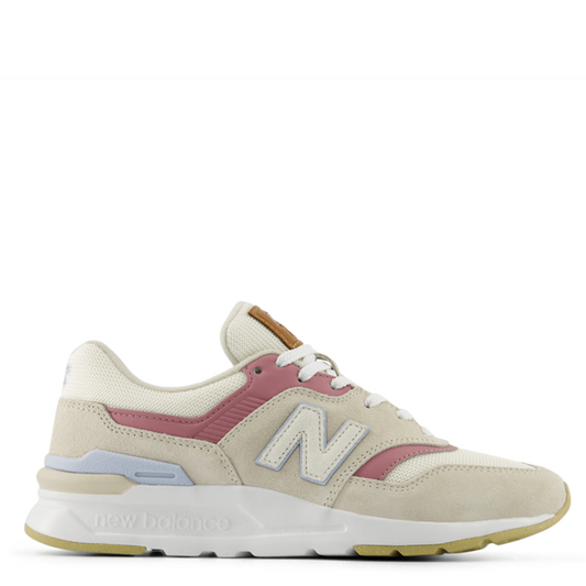 Beige and pink sneaker on a white background