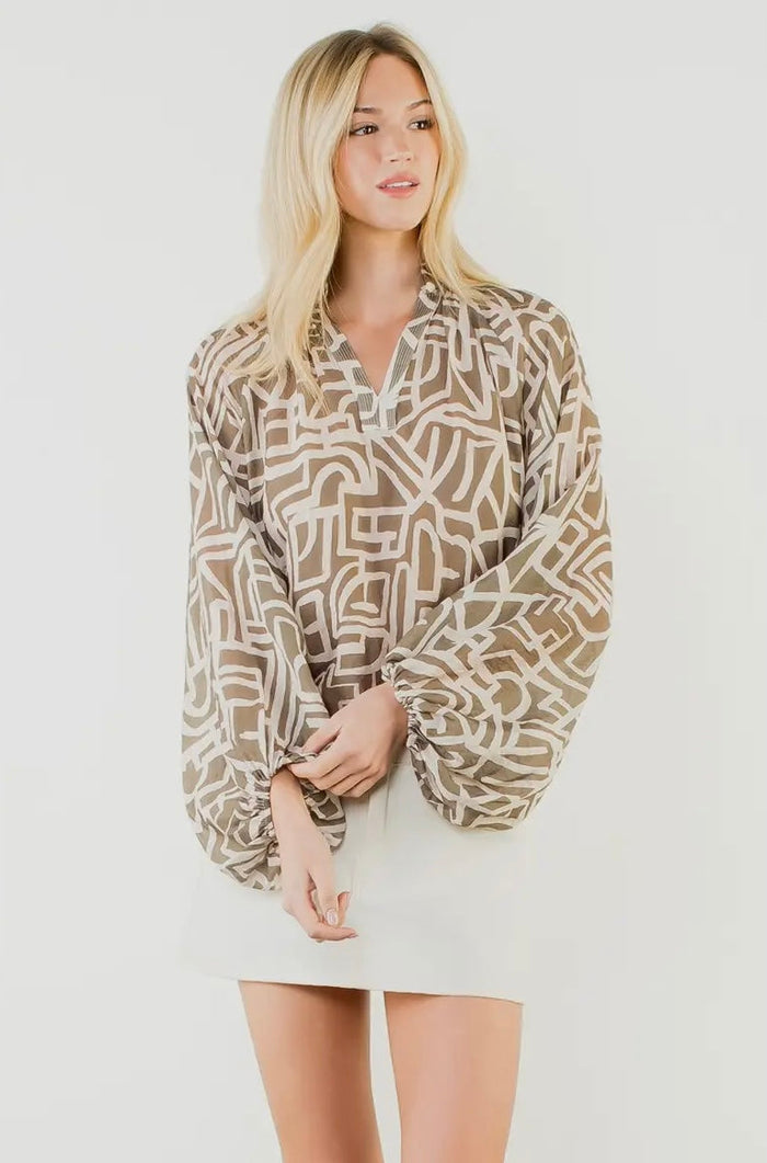 Women's Abstract Pattern Top *FINAL SALE
