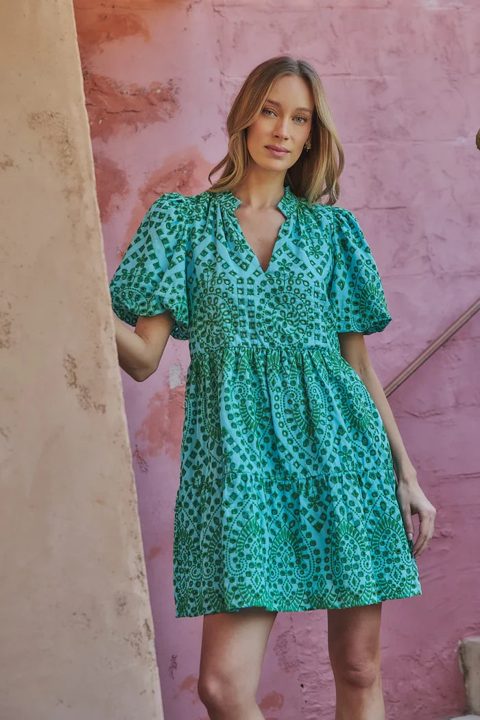Women's At Sea Jacey Babydoll Eyelet Mini Dress