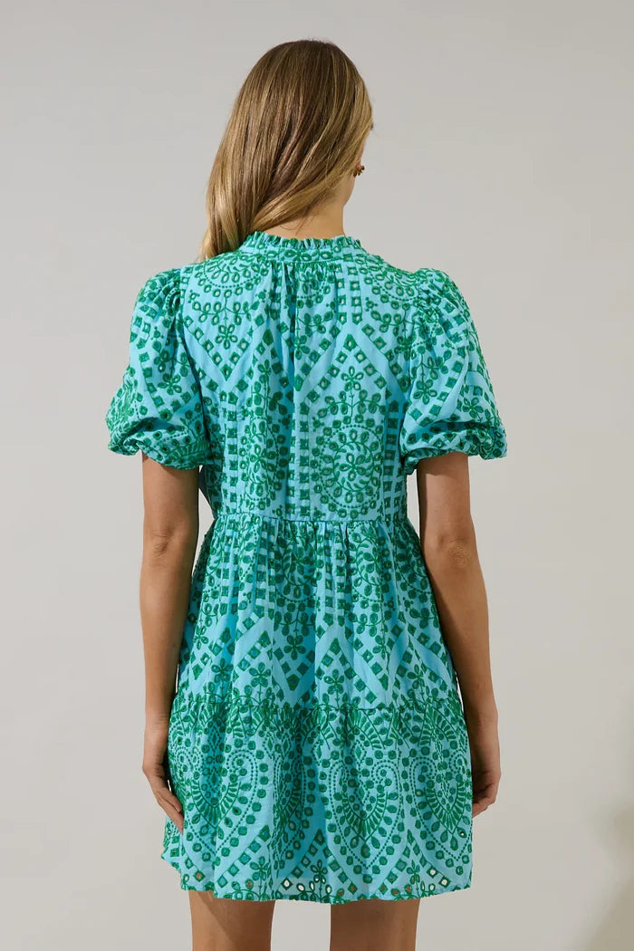 Women's At Sea Jacey Babydoll Eyelet Mini Dress