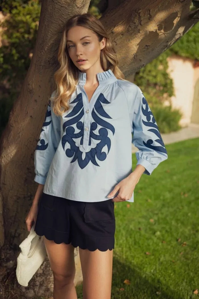 Women's Baroque Applique Top