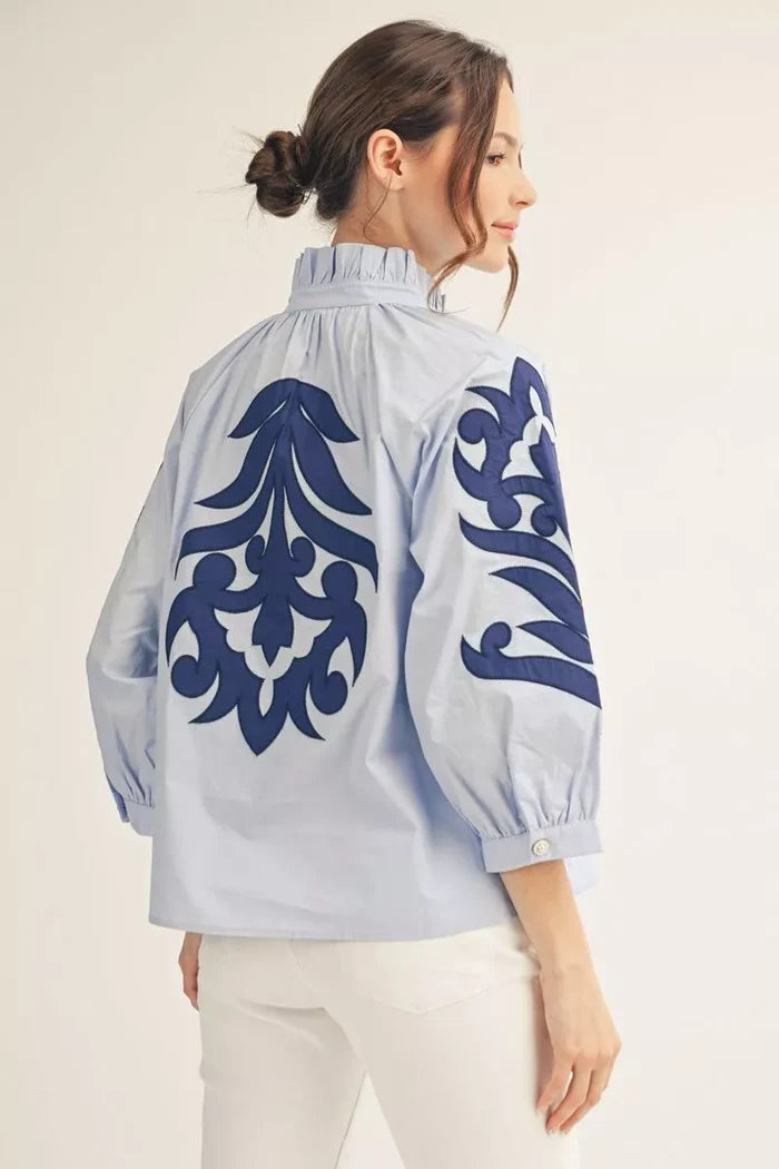 Women's Baroque Applique Top