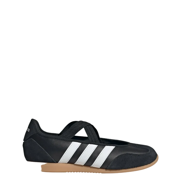 Black sneaker with white sole on a white background