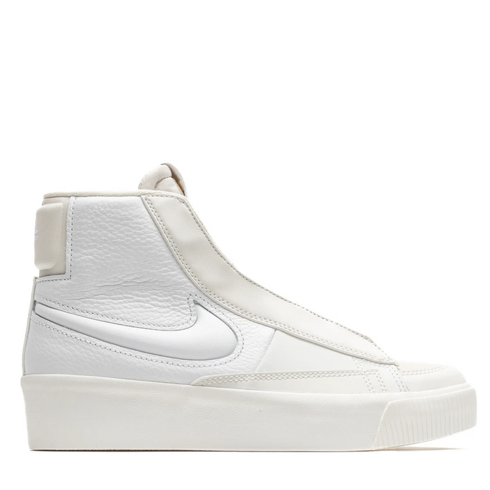 White high-top sneaker on a white background