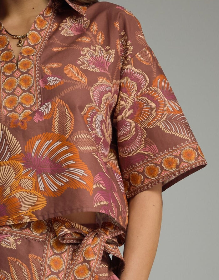Women's Botanical Print Top