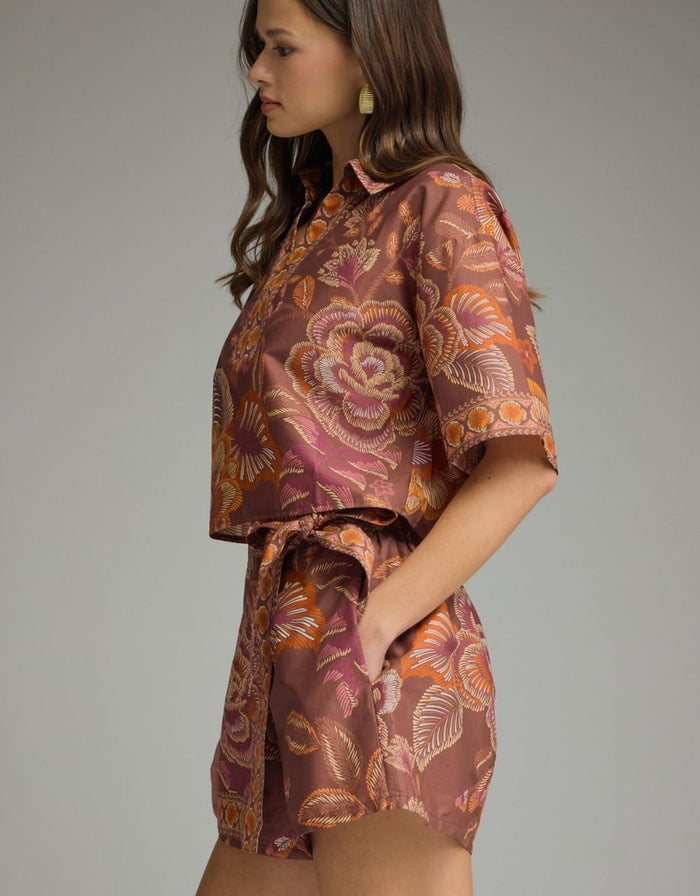 Women's Botanical Print Top