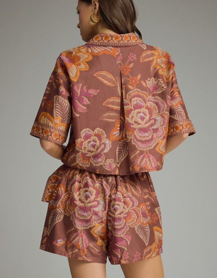 Women's Botanical Print Top