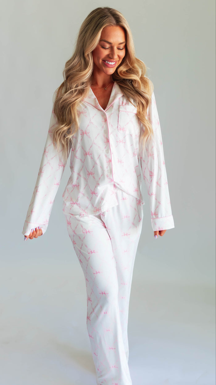 Women's Button Up Set In Rosie