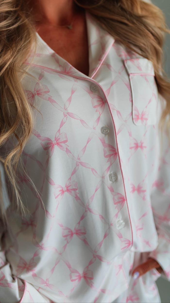 Women's Button Up Set In Rosie