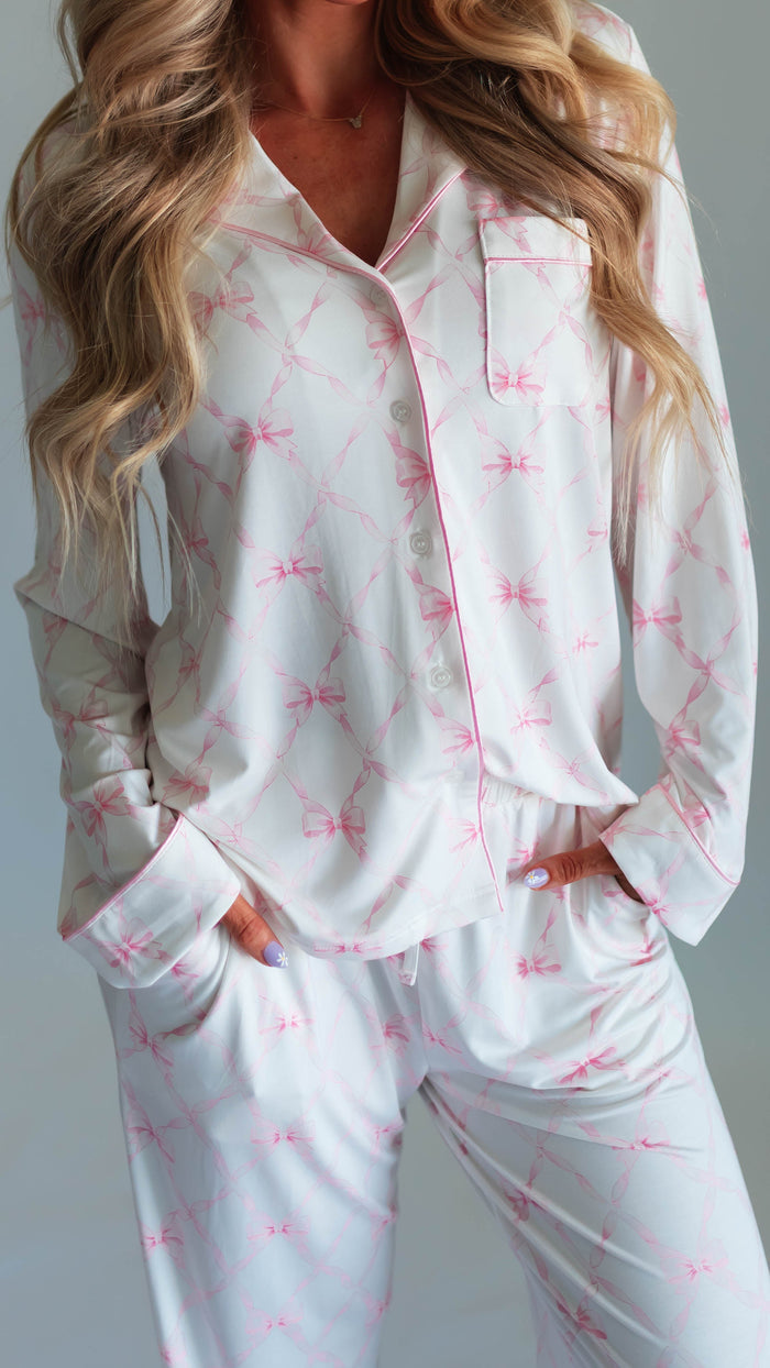 Women's Button Up Set In Rosie