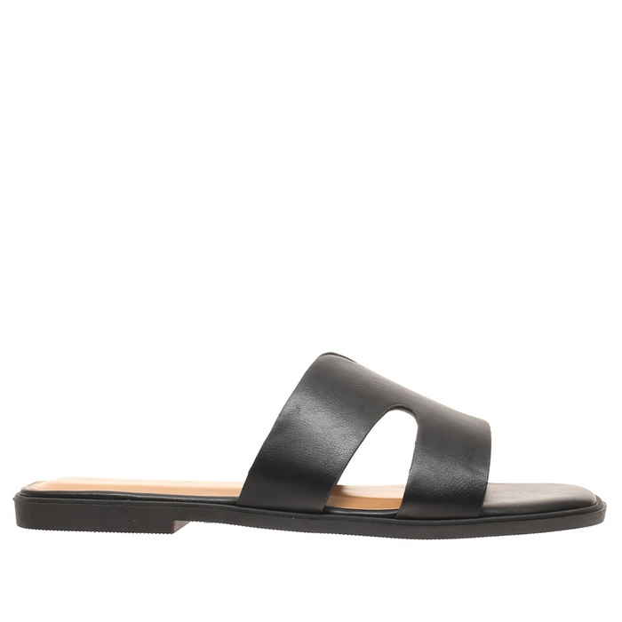 Black sandal on a white background