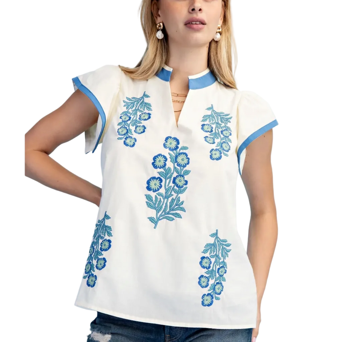 Women's Floral Embroidered Top