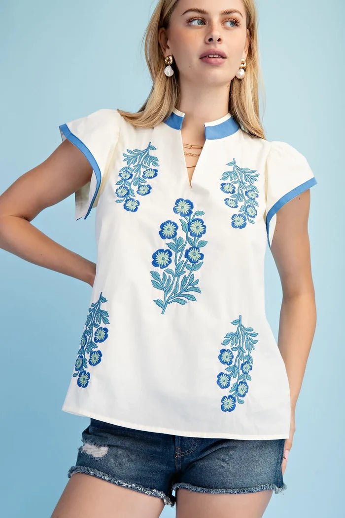 Women's Floral Embroidered Top