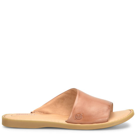 Tan sandal on a white background