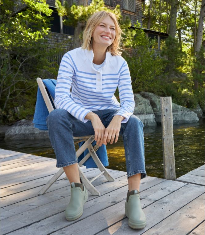 Women's Peaks Island Button Mockneck