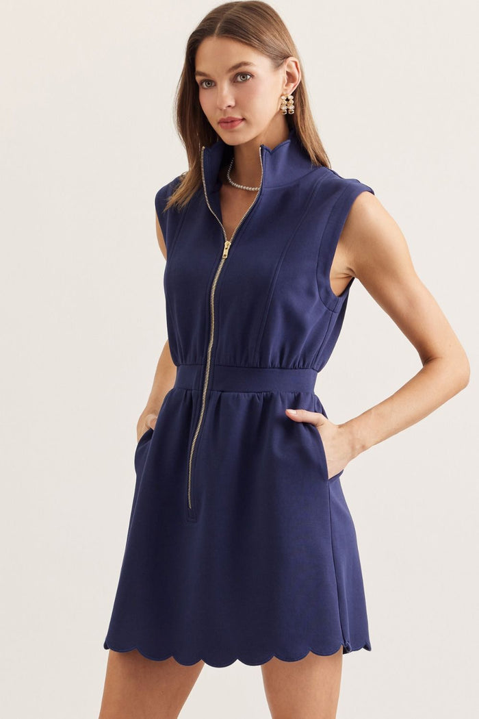 Women's Quarter Zip Mini Dress