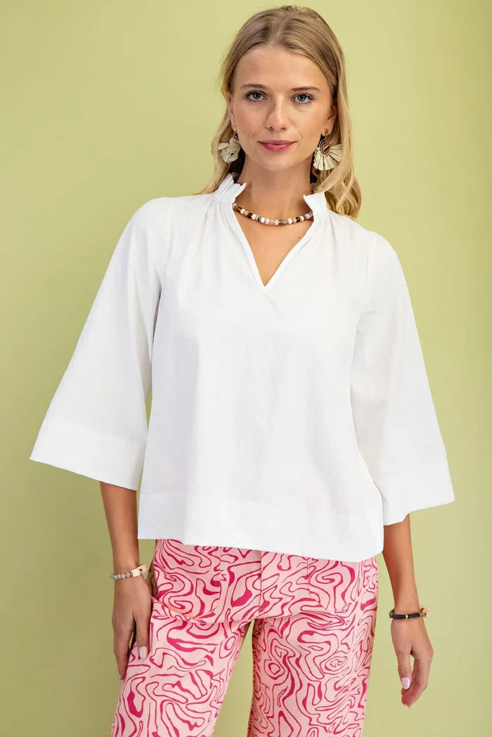 Women's Ruffle Neck Blouse