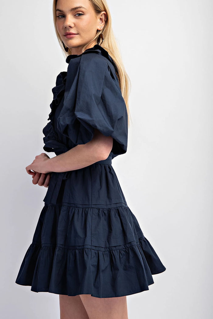 Women's Tiered Wrap Mini Dress