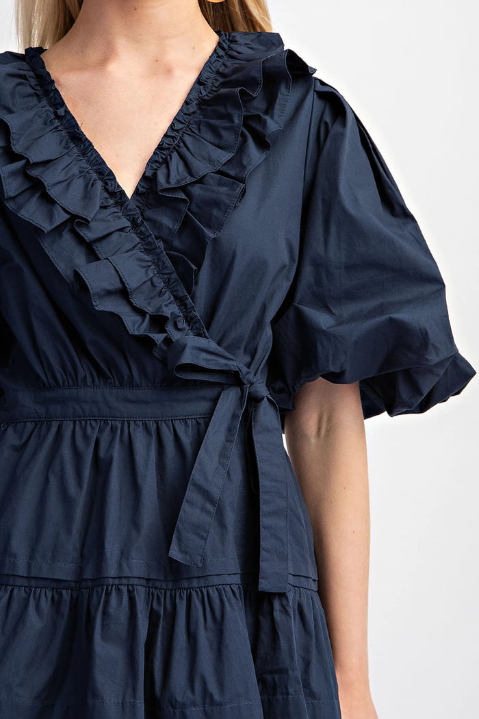 Women's Tiered Wrap Mini Dress