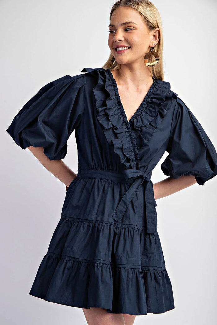 Women's Tiered Wrap Mini Dress