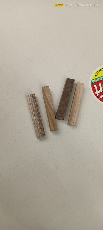 Small wooden craft blocks - front view