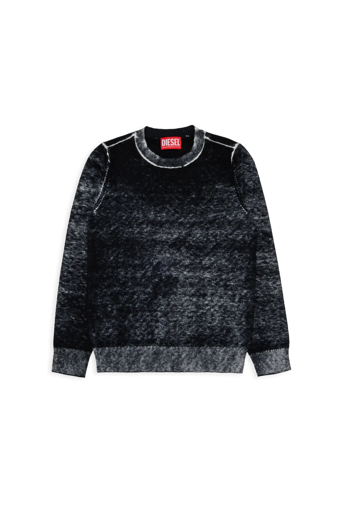 Wool-blend sweater with irregular colour effect