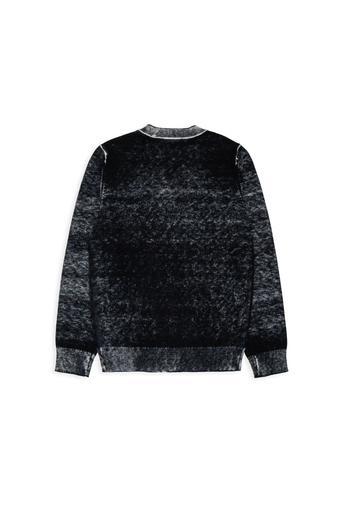 Wool-blend sweater with irregular colour effect