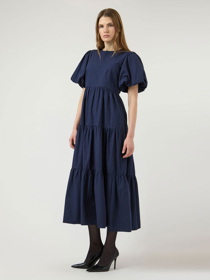 YAS Yascolea Short Sleeve Ankle Dress Navy Blazer