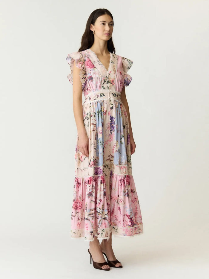 YAS Yasmessa Cap Sleeved Long Dress Ballerina Skyway