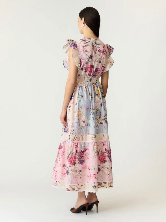 YAS Yasmessa Cap Sleeved Long Dress Ballerina Skyway