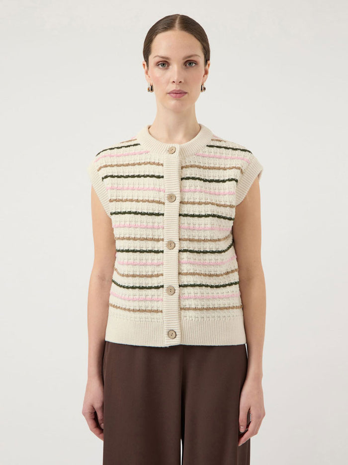 YAS Yasnilo Stripe Knit Vest Pristine
