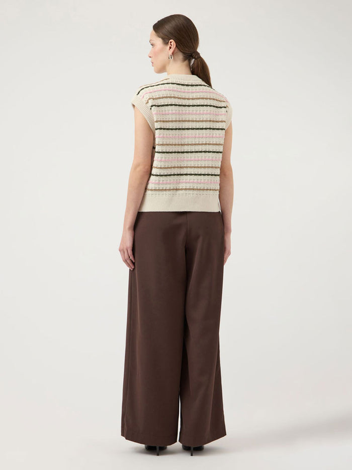 YAS Yasnilo Stripe Knit Vest Pristine