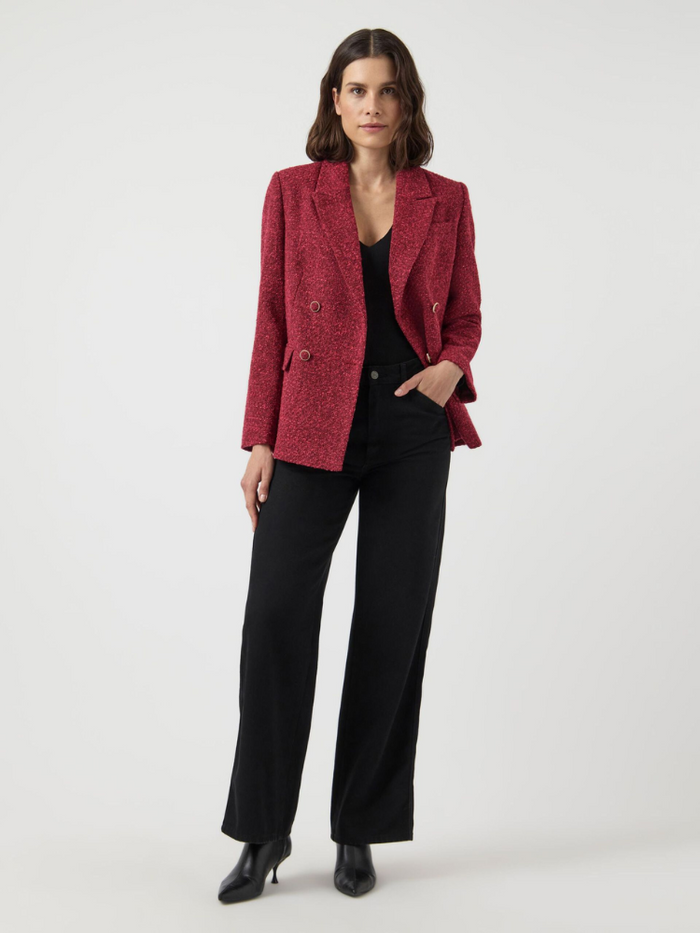 YAS Yaspetra Boucle Blazer Red & Pink