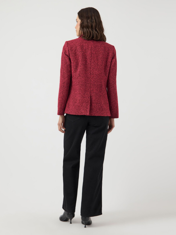 YAS Yaspetra Boucle Blazer Red & Pink
