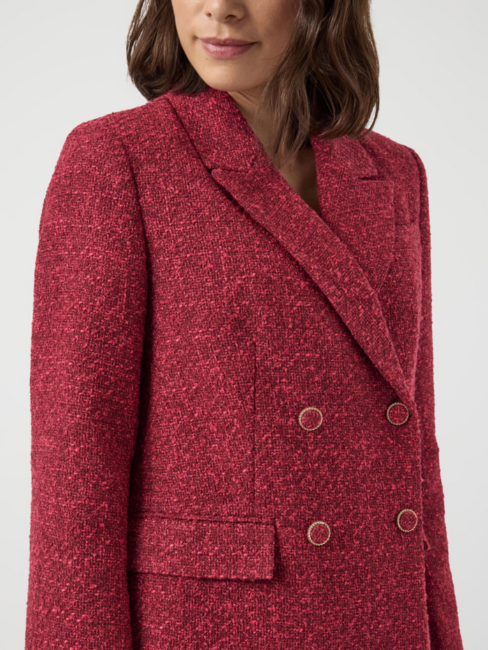 YAS Yaspetra Boucle Blazer Red & Pink